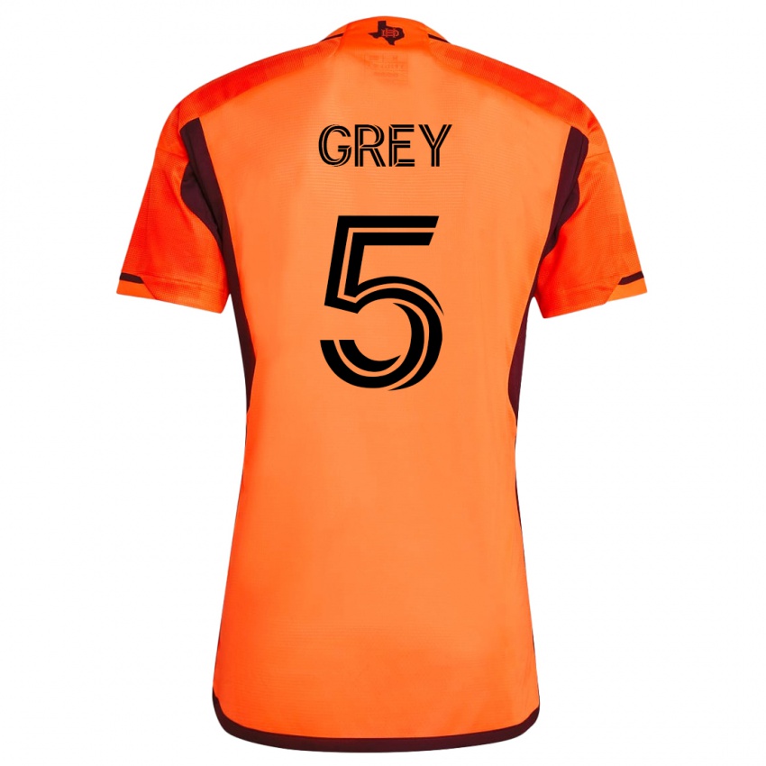 Férfi Omar Grey #5 Narancs Hazai Jersey 2023/24 Mez Póló Ing