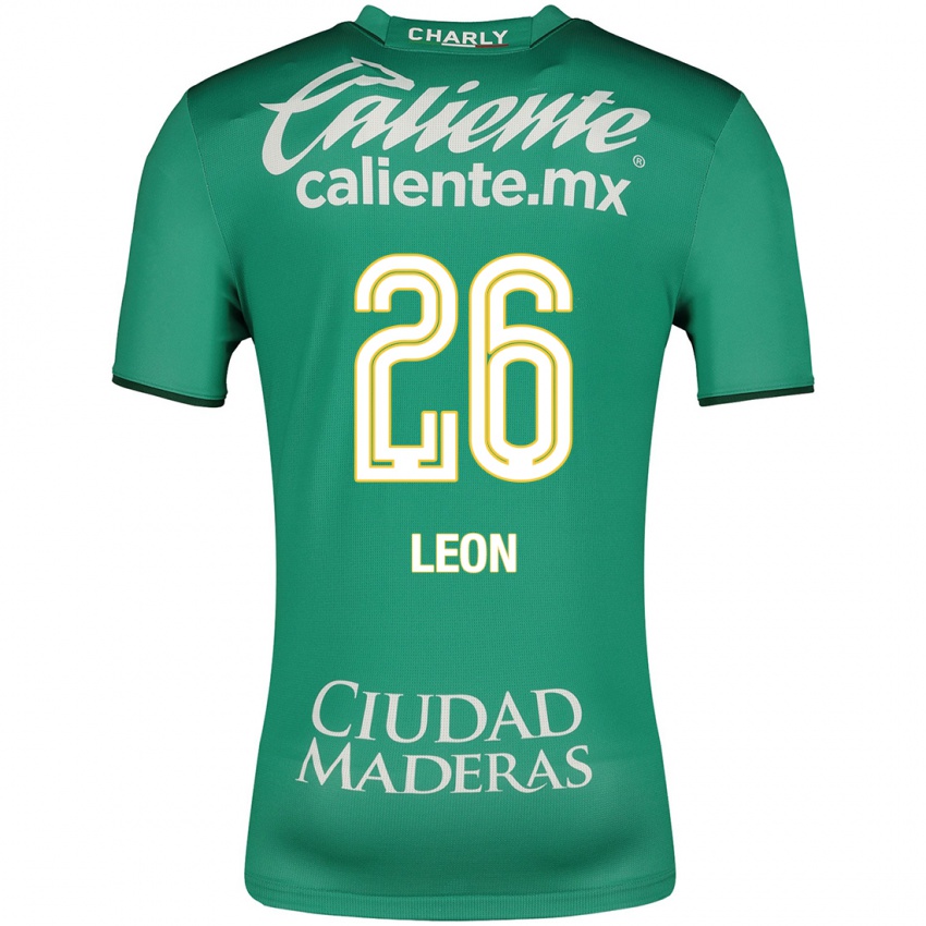 Férfi Armando León #26 Zöld Hazai Jersey 2023/24 Mez Póló Ing