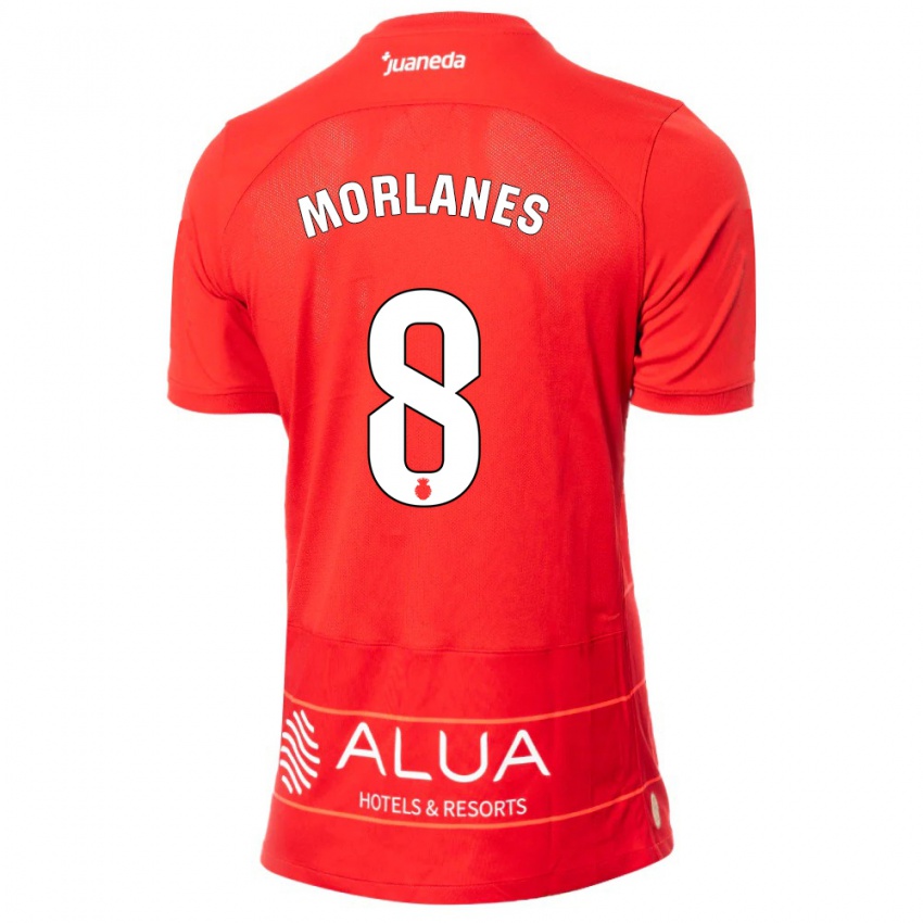 Férfi Manu Morlanes #8 Piros Hazai Jersey 2023/24 Mez Póló Ing