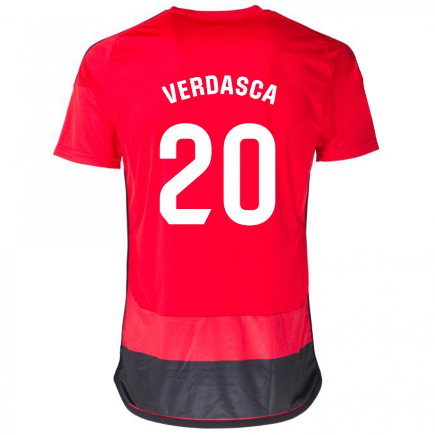 Férfi Diogo Verdasca #20 Piros Fekete Hazai Jersey 2023/24 Mez Póló Ing