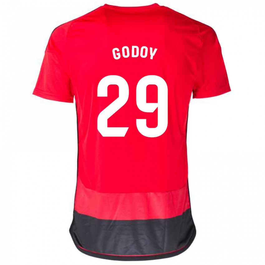 Férfi Alan Godoy #29 Piros Fekete Hazai Jersey 2023/24 Mez Póló Ing