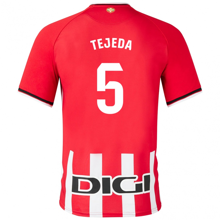 Férfi Diego Tejeda #5 Piros Hazai Jersey 2023/24 Mez Póló Ing