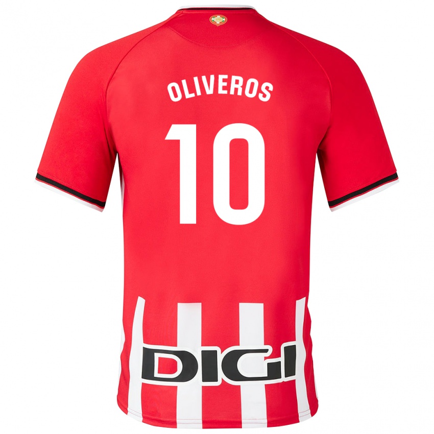 Férfi Aimar Oliveros #10 Piros Hazai Jersey 2023/24 Mez Póló Ing