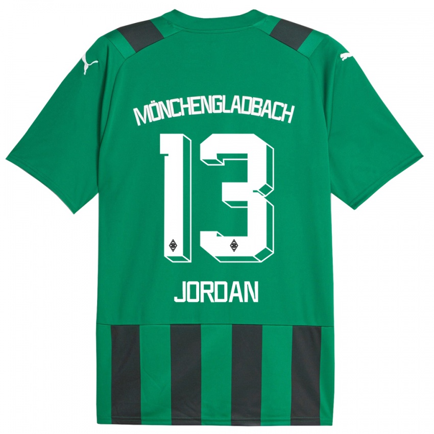 Férfi Jordan #13 Fekete Zöld Idegenbeli Jersey 2023/24 Mez Póló Ing