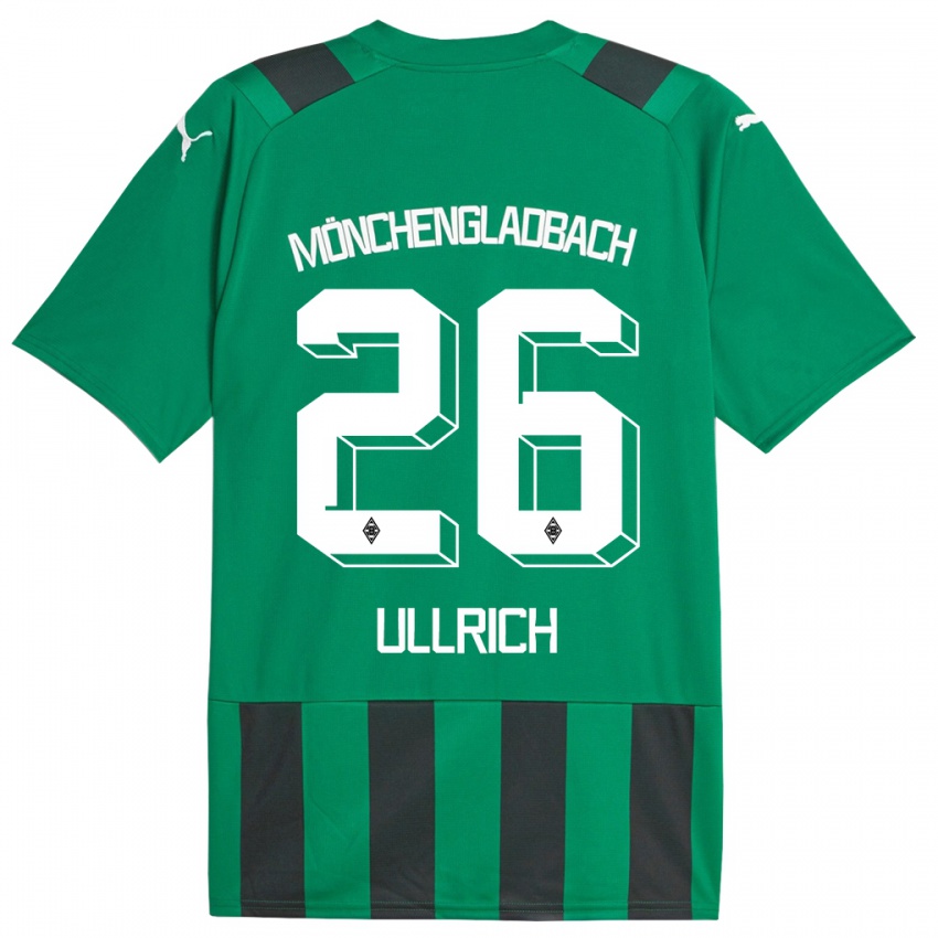 Férfi Lukas Ullrich #26 Fekete Zöld Idegenbeli Jersey 2023/24 Mez Póló Ing