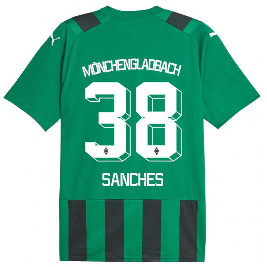 Férfi Yvandro Borges Sanches #38 Fekete Zöld Idegenbeli Jersey 2023/24 Mez Póló Ing