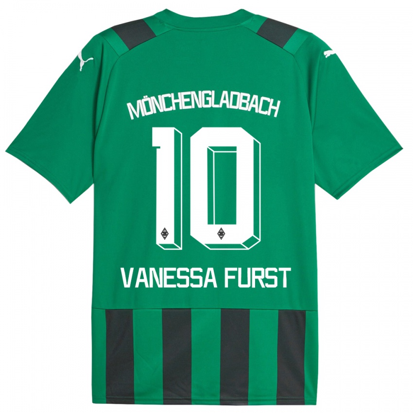 Férfi Vanessa Fürst #10 Fekete Zöld Idegenbeli Jersey 2023/24 Mez Póló Ing