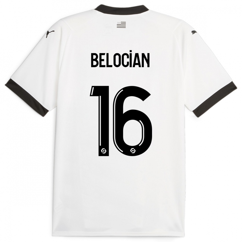 Férfi Jeanuël Belocian #16 Fehér Idegenbeli Jersey 2023/24 Mez Póló Ing