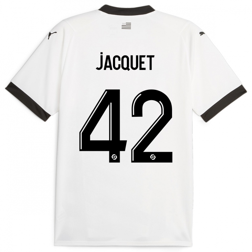 Férfi Jérémy Jacquet #42 Fehér Idegenbeli Jersey 2023/24 Mez Póló Ing