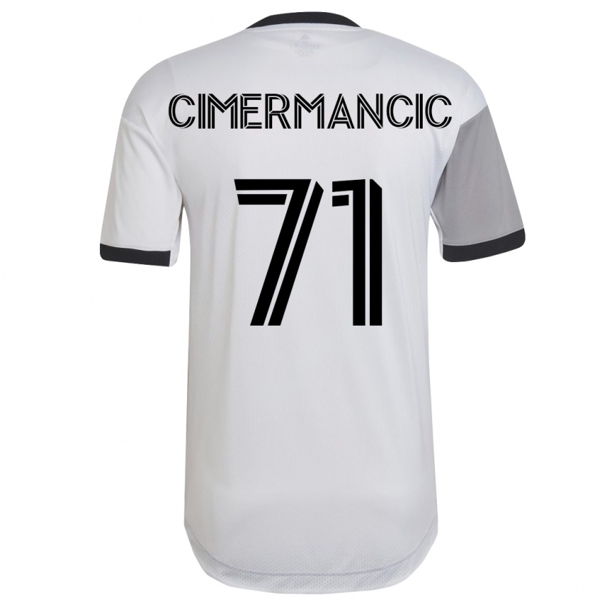 Férfi Markus Cimermancic #71 Fehér Idegenbeli Jersey 2023/24 Mez Póló Ing