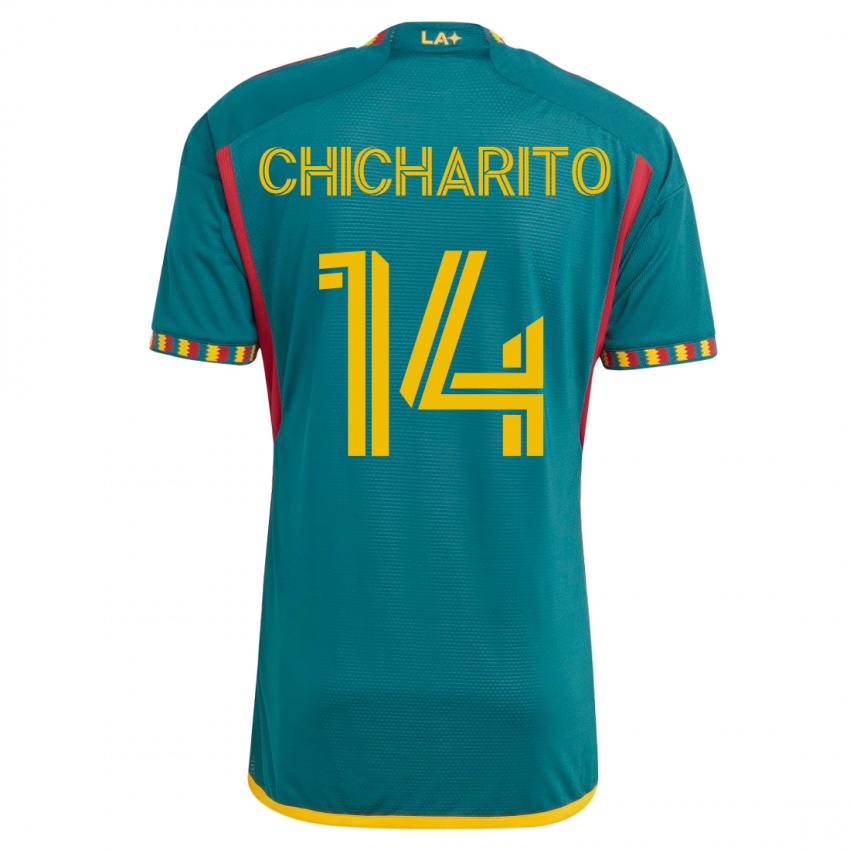 Férfi Chicharito #14 Zöld Idegenbeli Jersey 2023/24 Mez Póló Ing