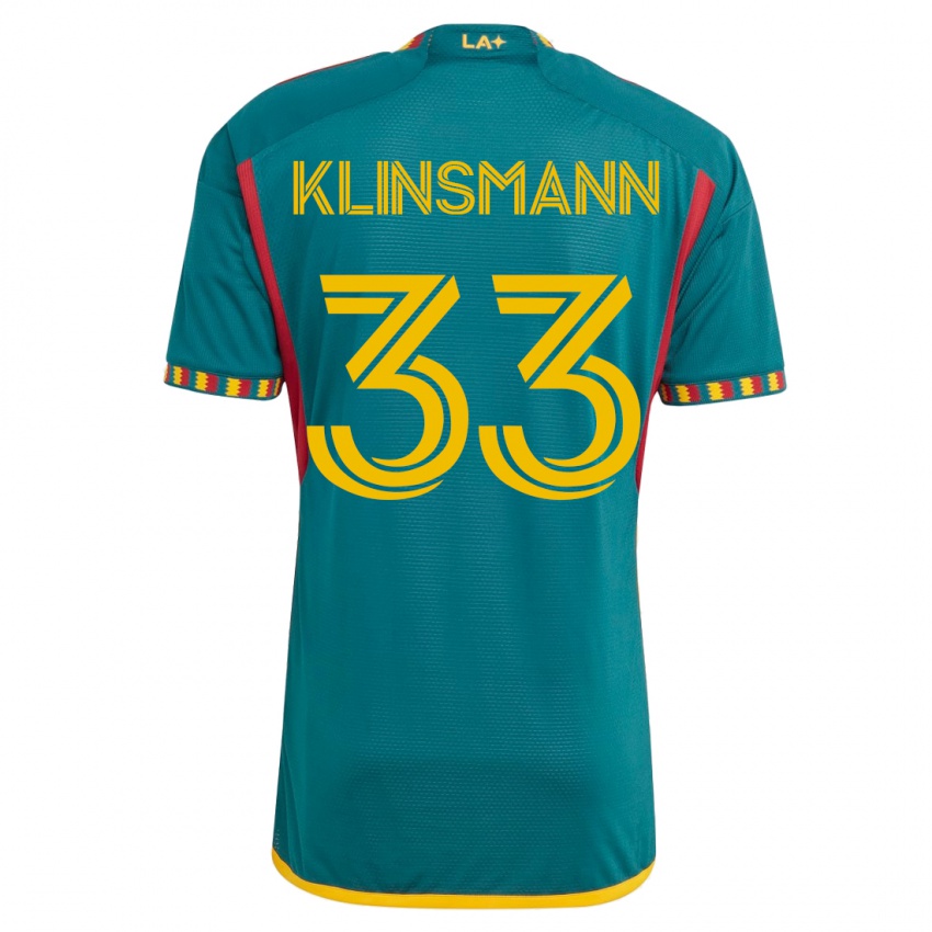 Férfi Jonathan Klinsmann #33 Zöld Idegenbeli Jersey 2023/24 Mez Póló Ing