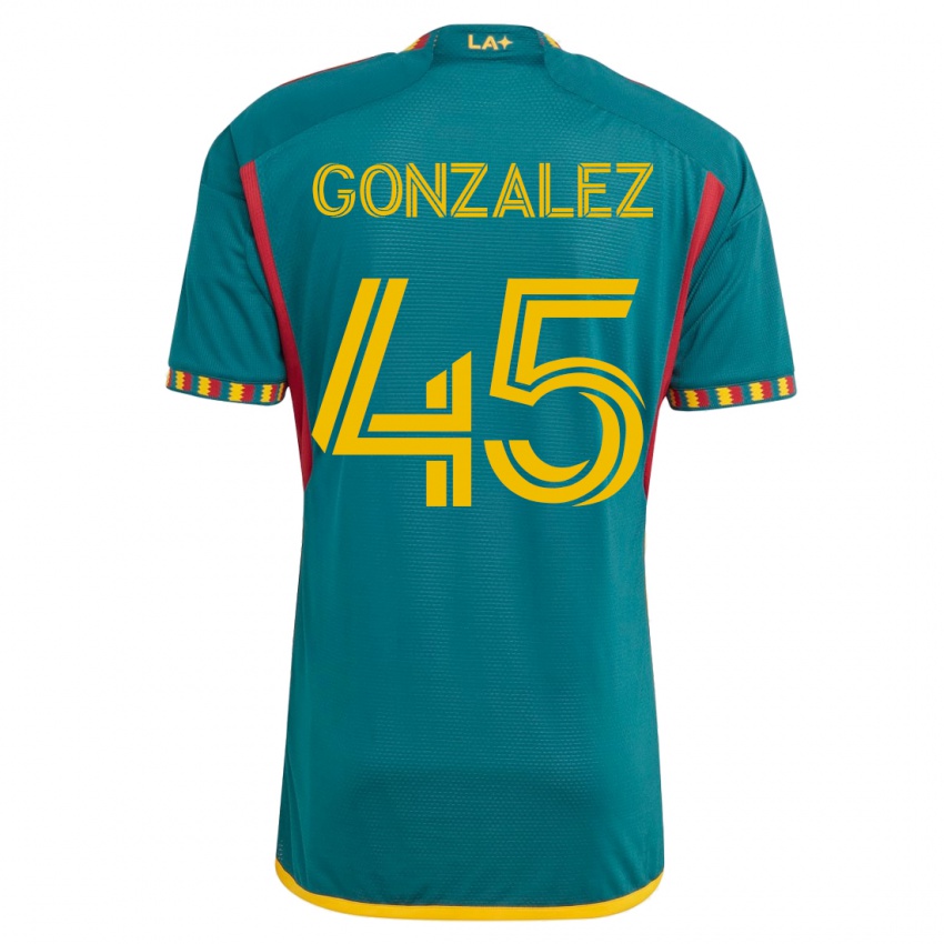 Férfi Adrián González #45 Zöld Idegenbeli Jersey 2023/24 Mez Póló Ing