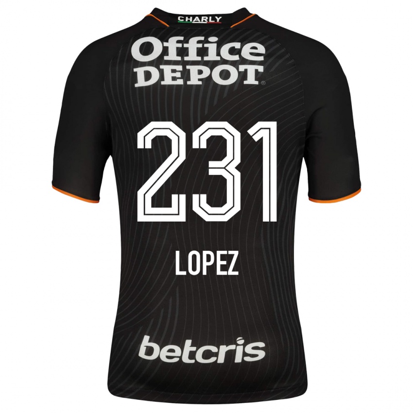 Férfi Víctor López #231 Fekete Idegenbeli Jersey 2023/24 Mez Póló Ing