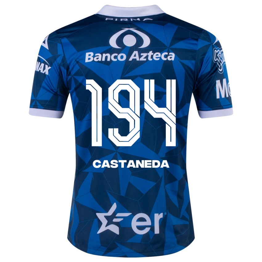 Férfi Christian Castañeda #194 Kék Idegenbeli Jersey 2023/24 Mez Póló Ing