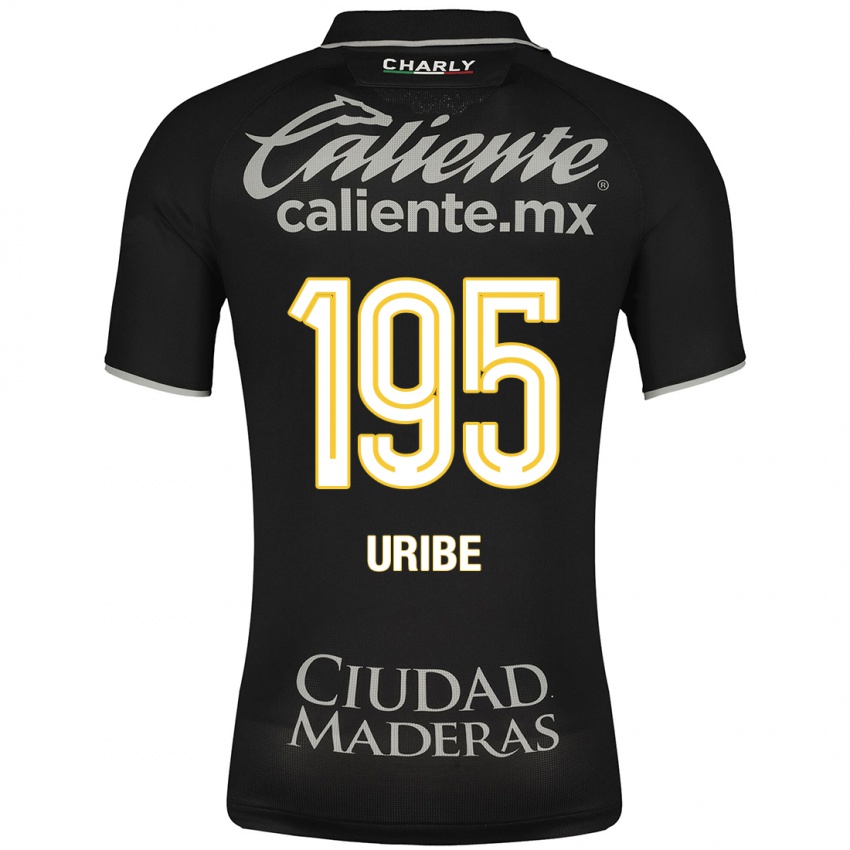 Férfi Héctor Uribe #195 Fekete Idegenbeli Jersey 2023/24 Mez Póló Ing