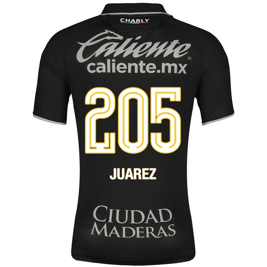 Férfi Moisés Juárez #205 Fekete Idegenbeli Jersey 2023/24 Mez Póló Ing