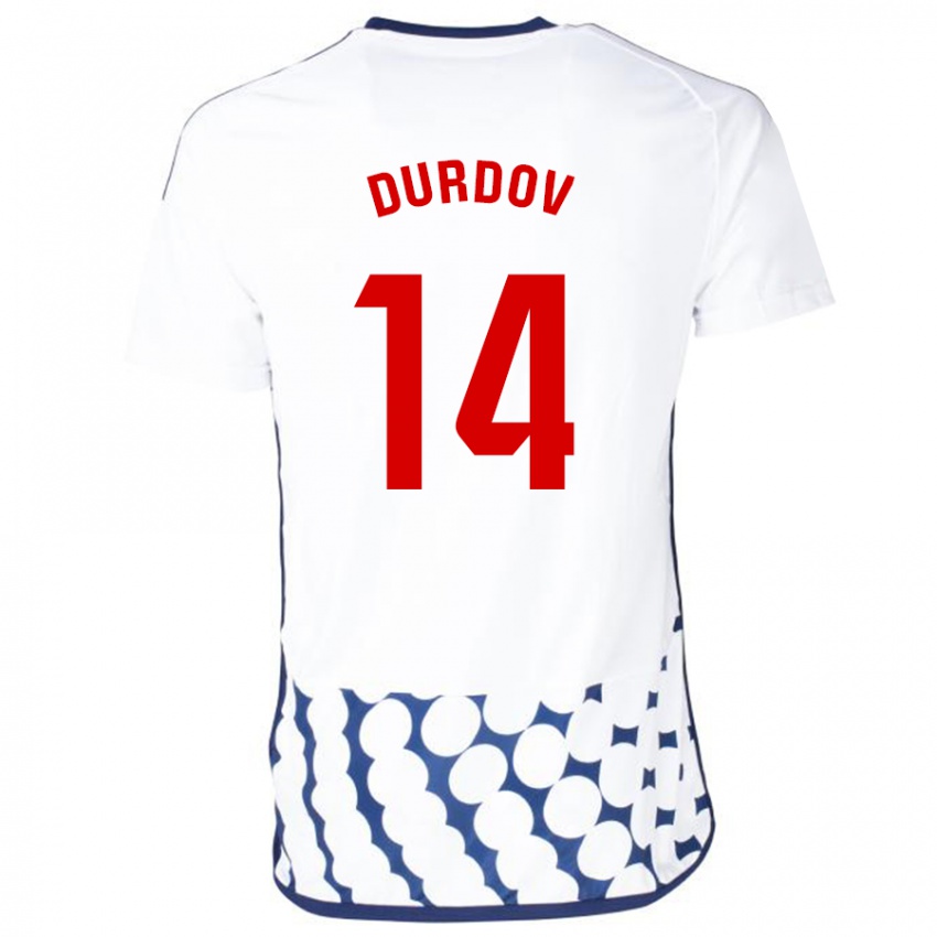 Férfi Ivan Durdov #14 Fehér Idegenbeli Jersey 2023/24 Mez Póló Ing