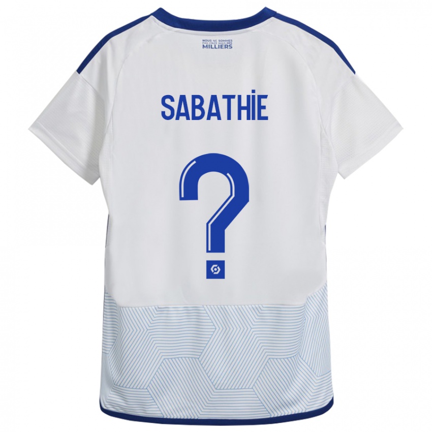 Női Gabin Sabathié #0 Fehér Idegenbeli Jersey 2023/24 Mez Póló Ing