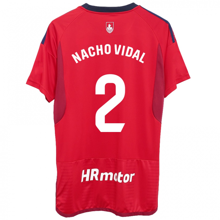 Gyermek Nacho Vidal #2 Piros Hazai Jersey 2023/24 Mez Póló Ing