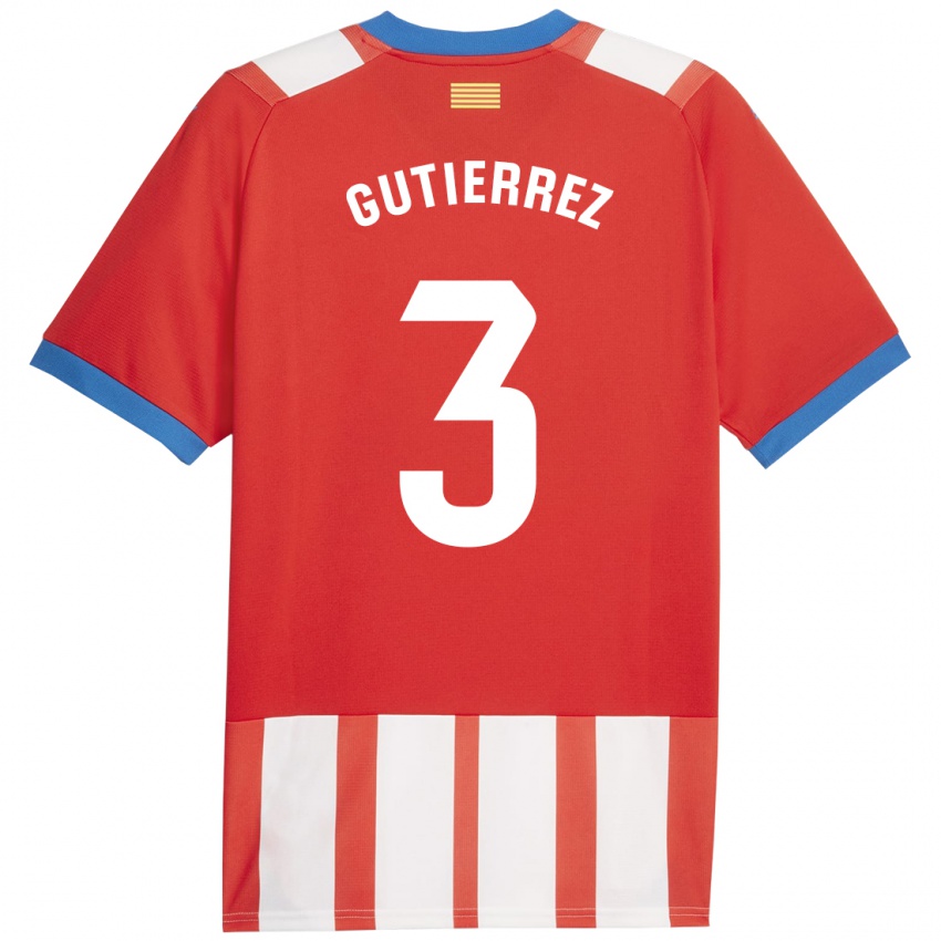 Gyermek Miguel Gutierrez #3 Piros Fehér Hazai Jersey 2023/24 Mez Póló Ing