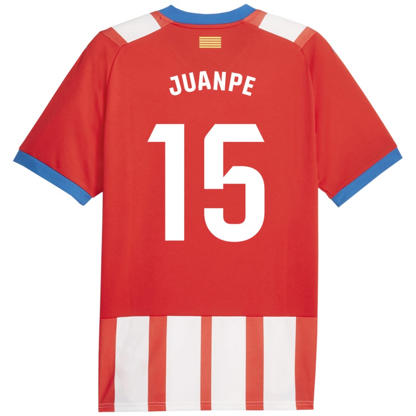 Gyermek Juanpe #15 Piros Fehér Hazai Jersey 2023/24 Mez Póló Ing