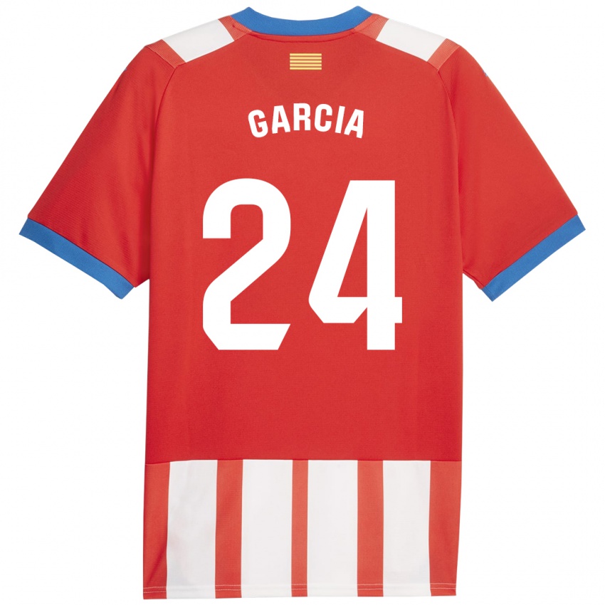 Gyermek Borja García #24 Piros Fehér Hazai Jersey 2023/24 Mez Póló Ing