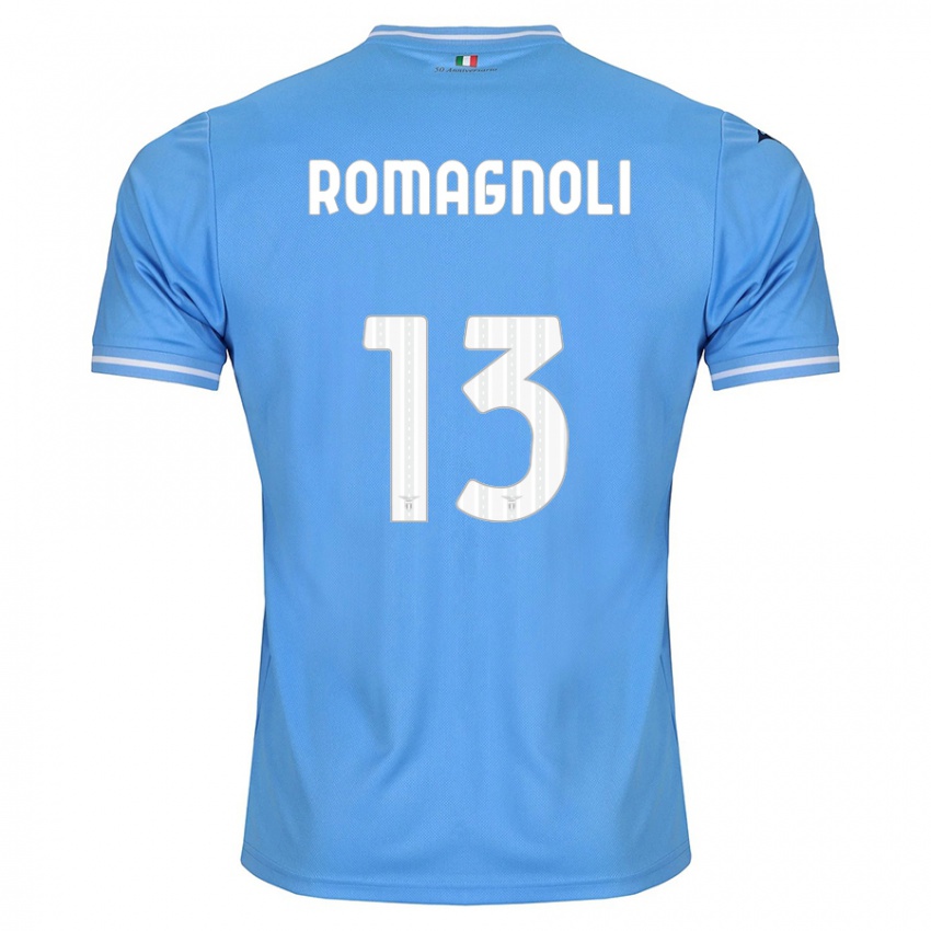 Gyermek Alessio Romagnoli #13 Kék Hazai Jersey 2023/24 Mez Póló Ing