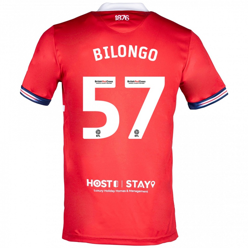 Gyermek Bryant Bilongo #57 Piros Hazai Jersey 2023/24 Mez Póló Ing