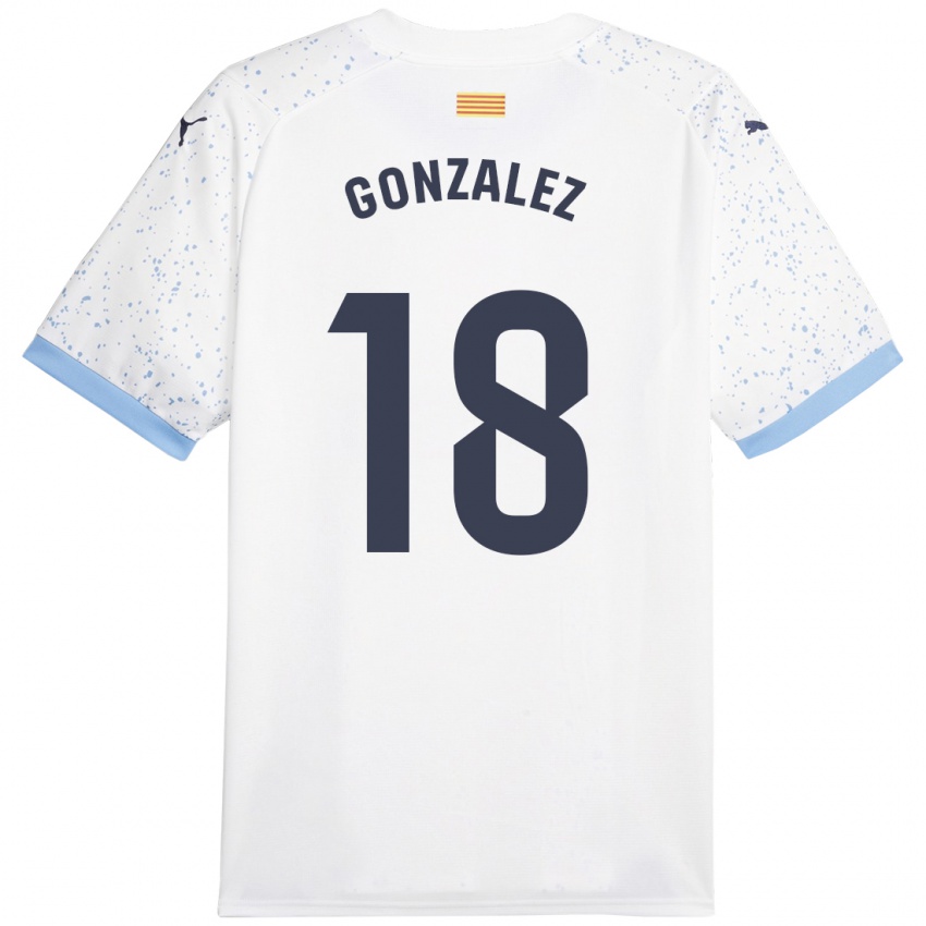 Gyermek Gerard Gonzalez #18 Fehér Idegenbeli Jersey 2023/24 Mez Póló Ing