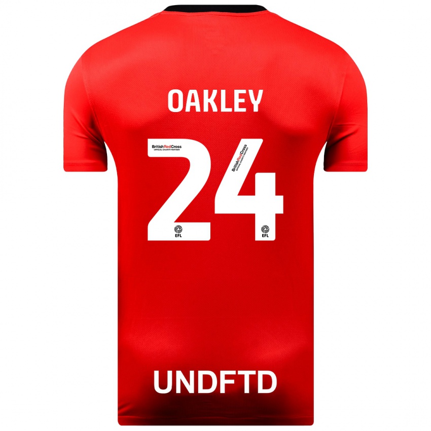 Gyermek Marcel Oakley #24 Piros Idegenbeli Jersey 2023/24 Mez Póló Ing
