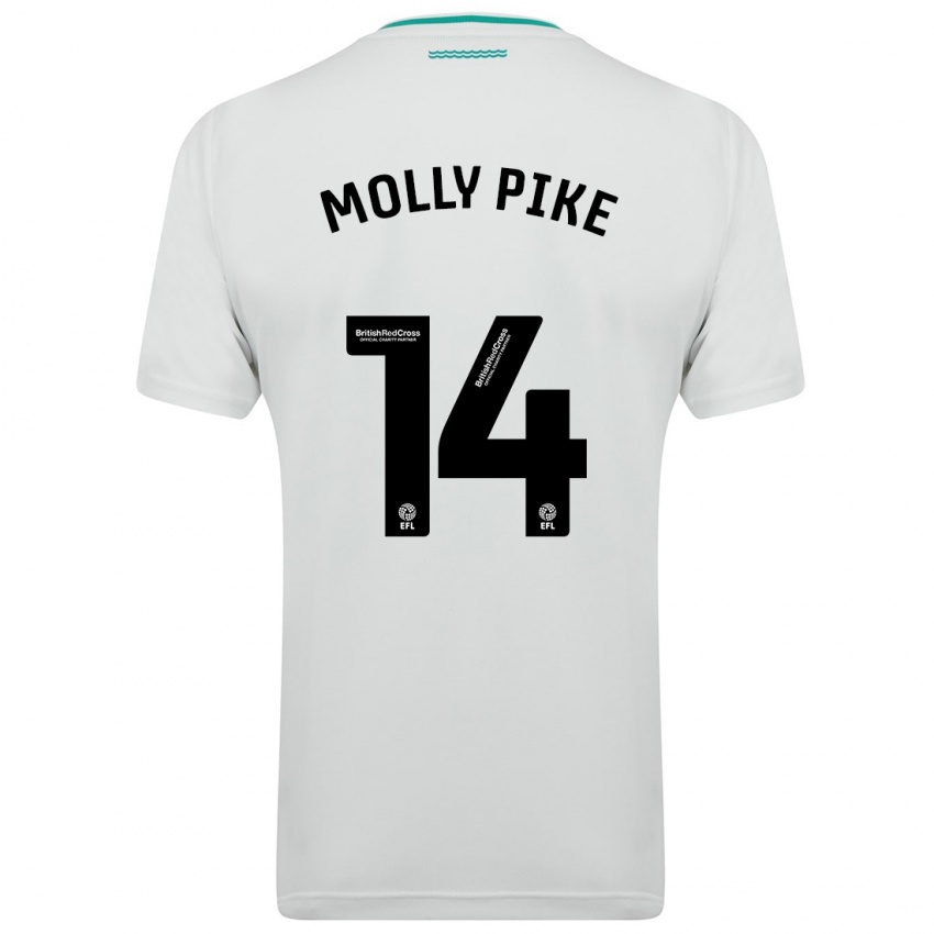 Gyermek Molly Pike #14 Fehér Idegenbeli Jersey 2023/24 Mez Póló Ing