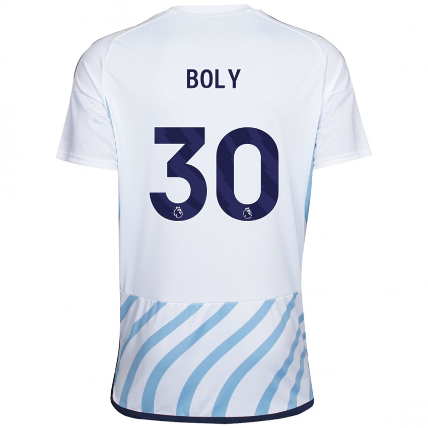 Gyermek Willy Boly #30 Fehér Kék Idegenbeli Jersey 2023/24 Mez Póló Ing