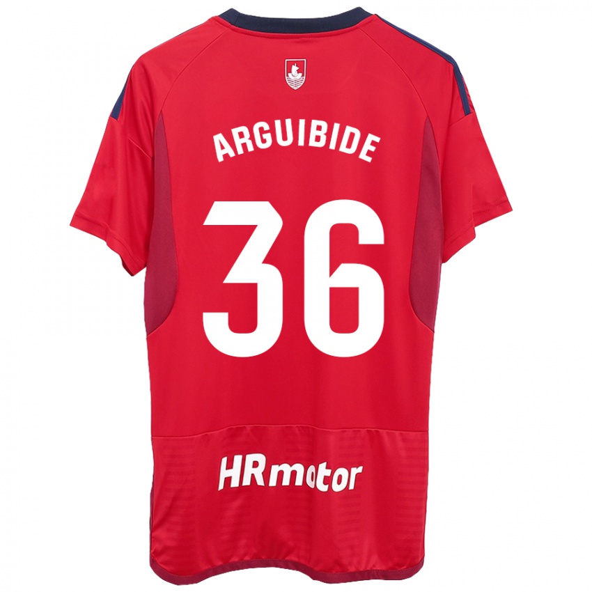 Férfi Iñigo Arguibide #36 Piros Hazai Jersey 2023/24 Mez Póló Ing