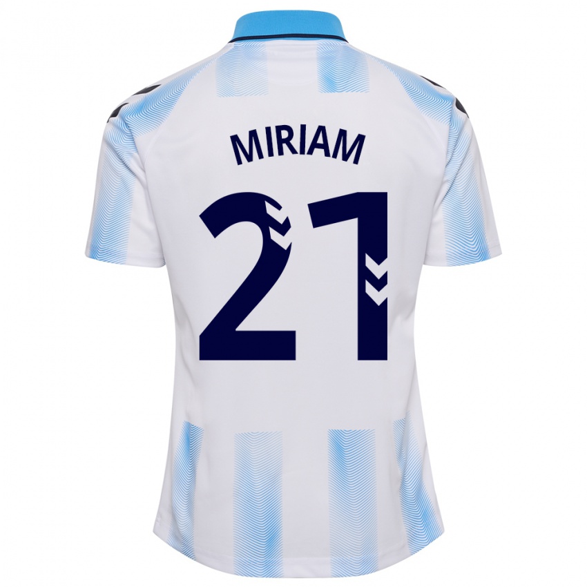 Férfi Miriam #21 Fehér Kék Hazai Jersey 2023/24 Mez Póló Ing