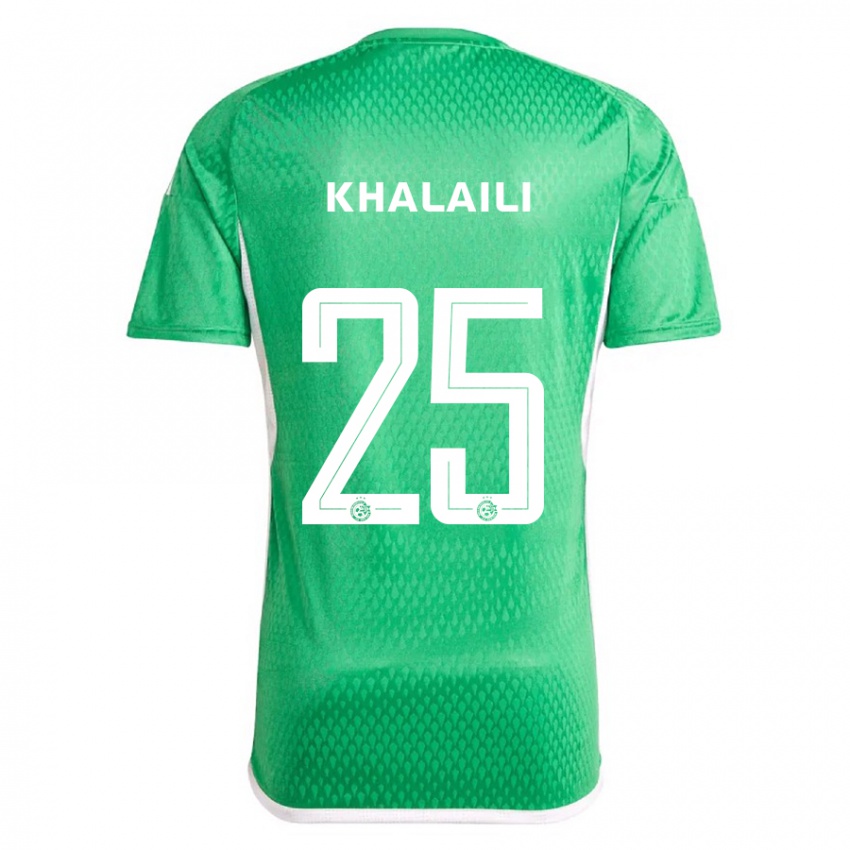 Férfi Anan Khalaili #25 Fehér Kék Hazai Jersey 2023/24 Mez Póló Ing