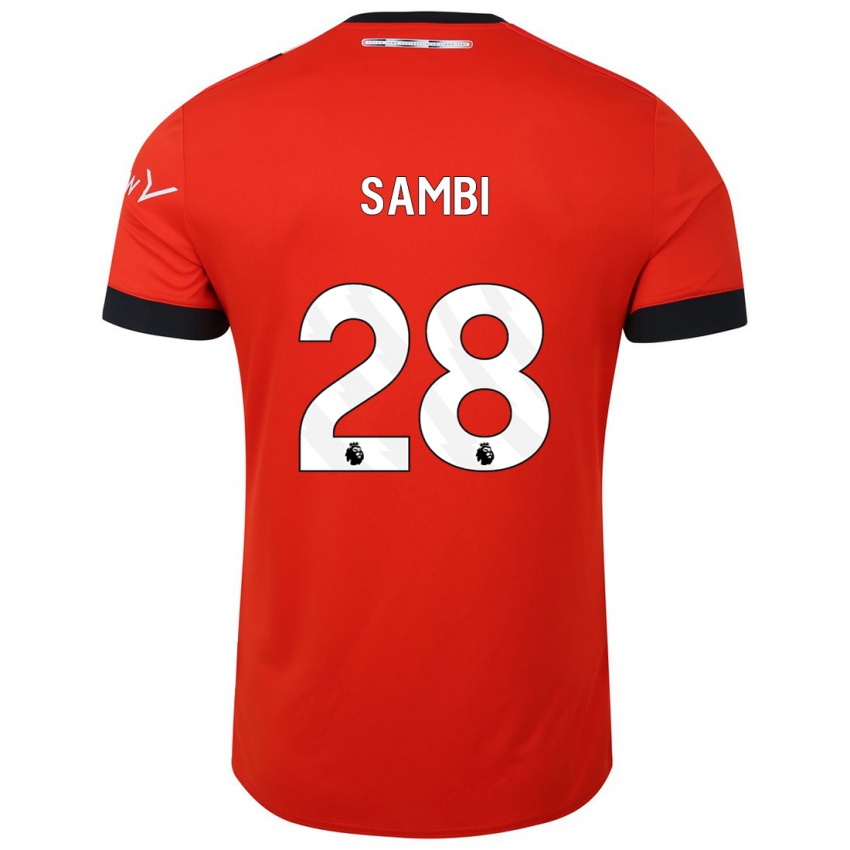Férfi Albert Sambi Lokonga #28 Piros Hazai Jersey 2023/24 Mez Póló Ing