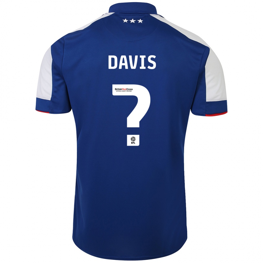 Férfi Oli Davis #0 Kék Hazai Jersey 2023/24 Mez Póló Ing