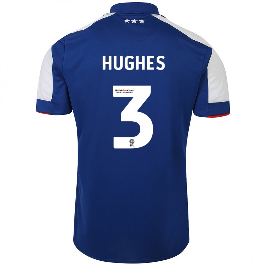Férfi Summer Hughes #3 Kék Hazai Jersey 2023/24 Mez Póló Ing