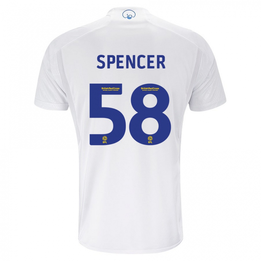 Férfi Morten Spencer #58 Fehér Hazai Jersey 2023/24 Mez Póló Ing