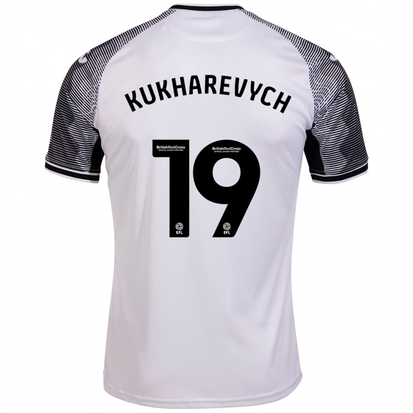 Férfi Mykola Kukharevych #19 Fehér Hazai Jersey 2023/24 Mez Póló Ing