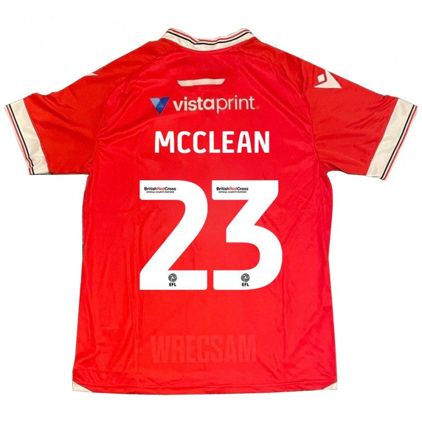 Férfi James Mcclean #23 Piros Hazai Jersey 2023/24 Mez Póló Ing