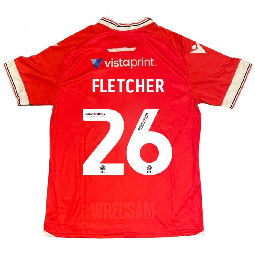 Férfi Steven Fletcher #26 Piros Hazai Jersey 2023/24 Mez Póló Ing