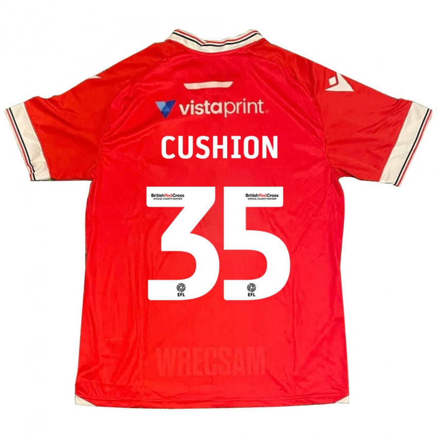 Férfi Owen Cushion #35 Piros Hazai Jersey 2023/24 Mez Póló Ing