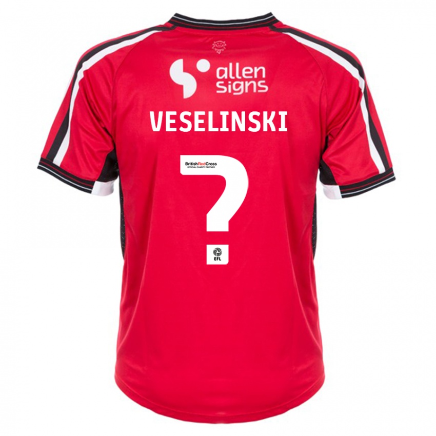 Férfi Aleksandar Veselinski #0 Piros Hazai Jersey 2023/24 Mez Póló Ing