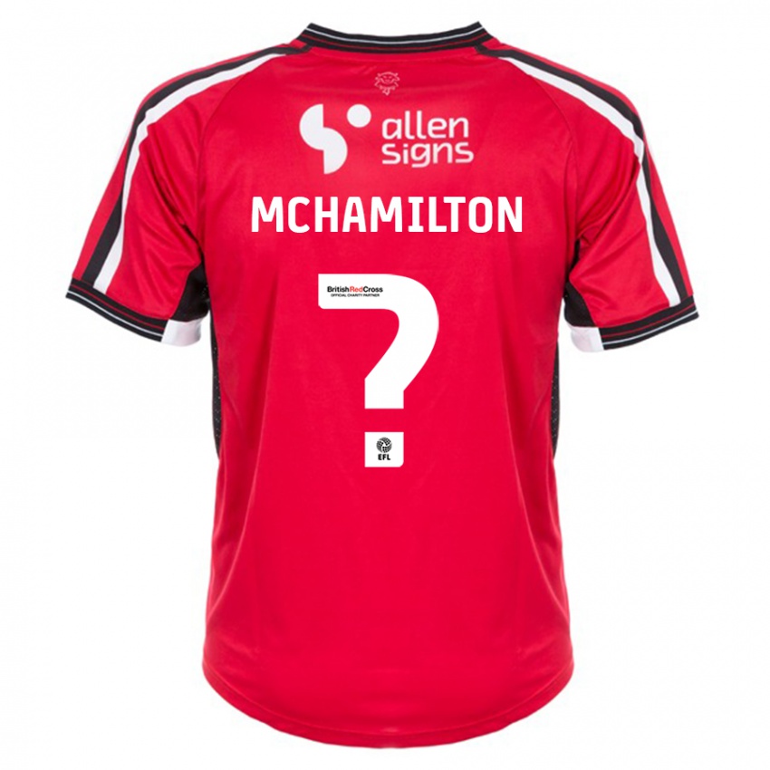 Férfi Toni Mchamilton #0 Piros Hazai Jersey 2023/24 Mez Póló Ing