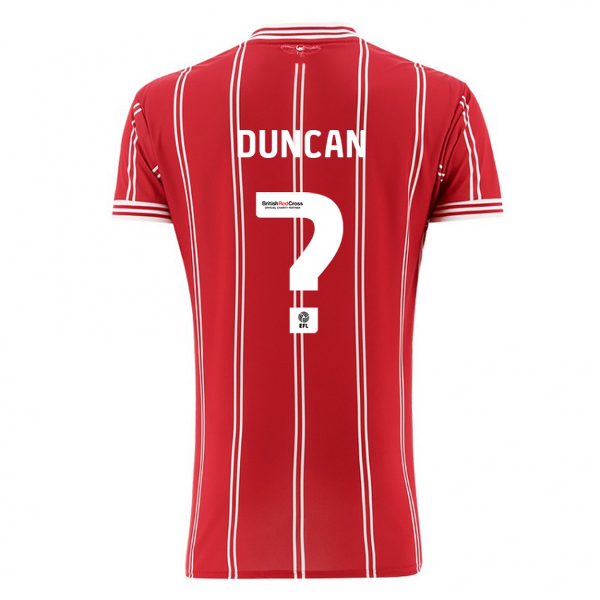 Férfi Joe Duncan #0 Piros Hazai Jersey 2023/24 Mez Póló Ing