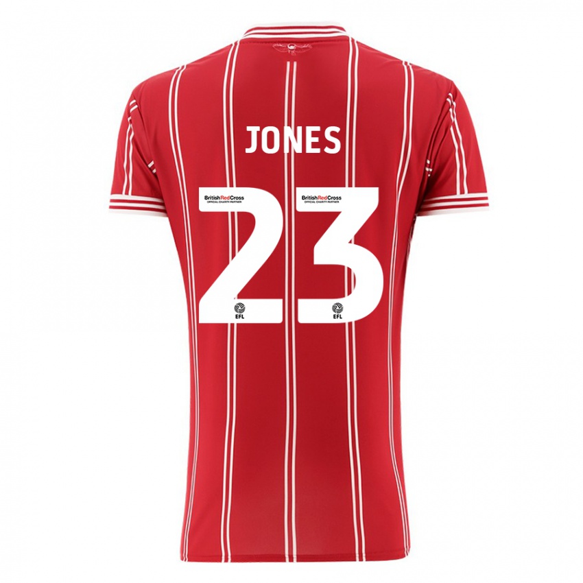 Férfi Carrie Jones #23 Piros Hazai Jersey 2023/24 Mez Póló Ing