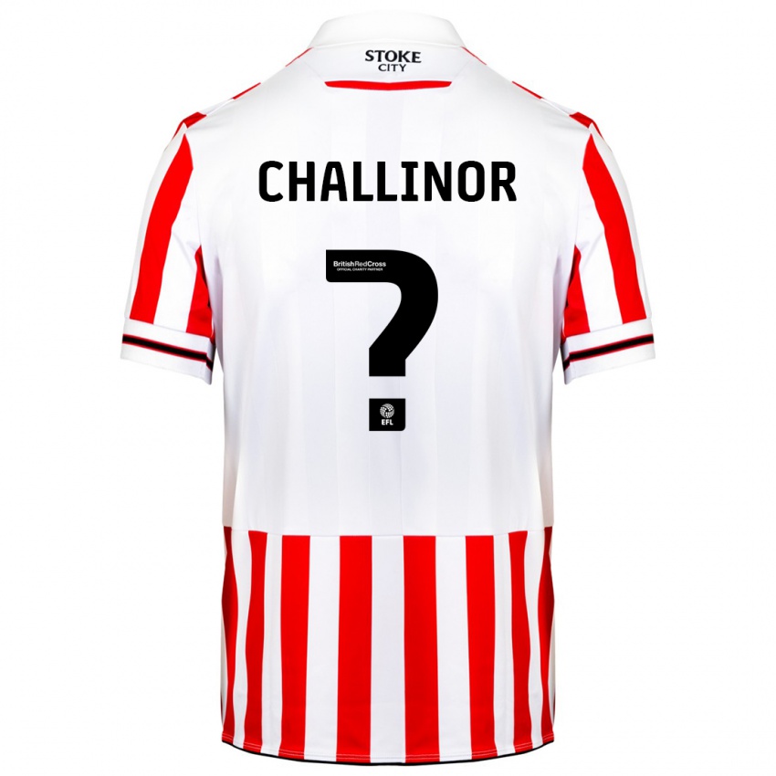 Férfi Oliver Challinor #0 Piros Fehér Hazai Jersey 2023/24 Mez Póló Ing