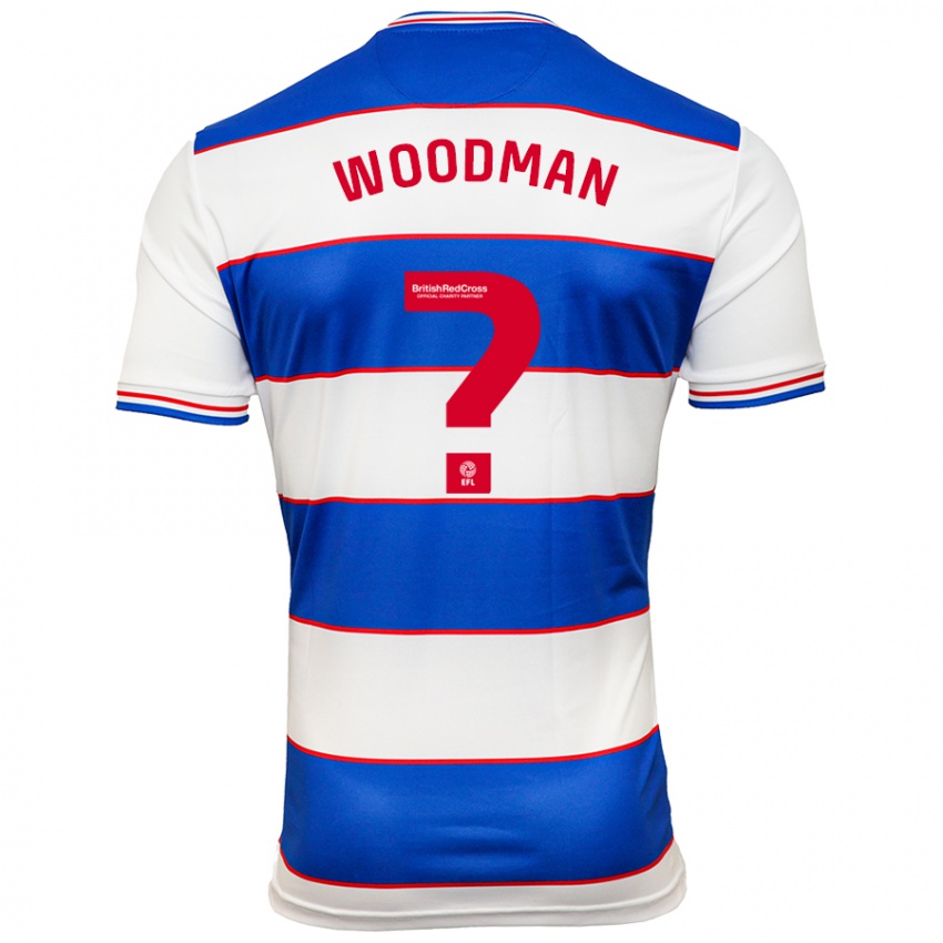 Férfi Deon Woodman #0 Fehér Kék Hazai Jersey 2023/24 Mez Póló Ing
